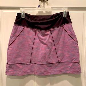 S Title nine striped biker skort pink/grey